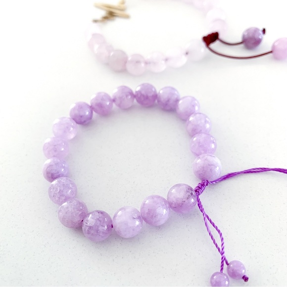💝FIANL SALE $10 for 2 Lavender Jade Gemstone Bead Adjustable Strap Brace… - Picture 2 of 6